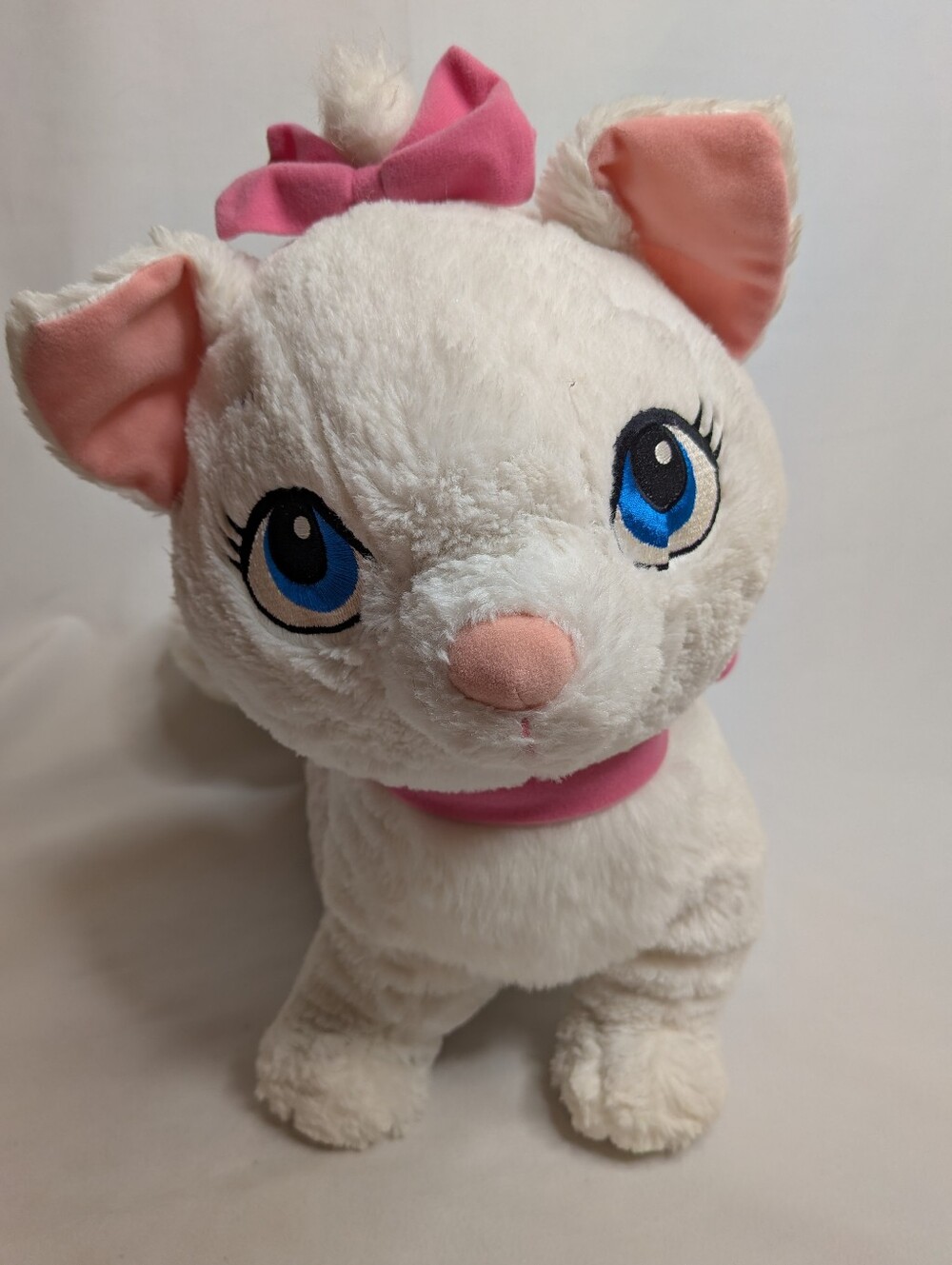 Disneys The Aristocats Marie Plush Large White Cat Pink Bow Stuffed Animal